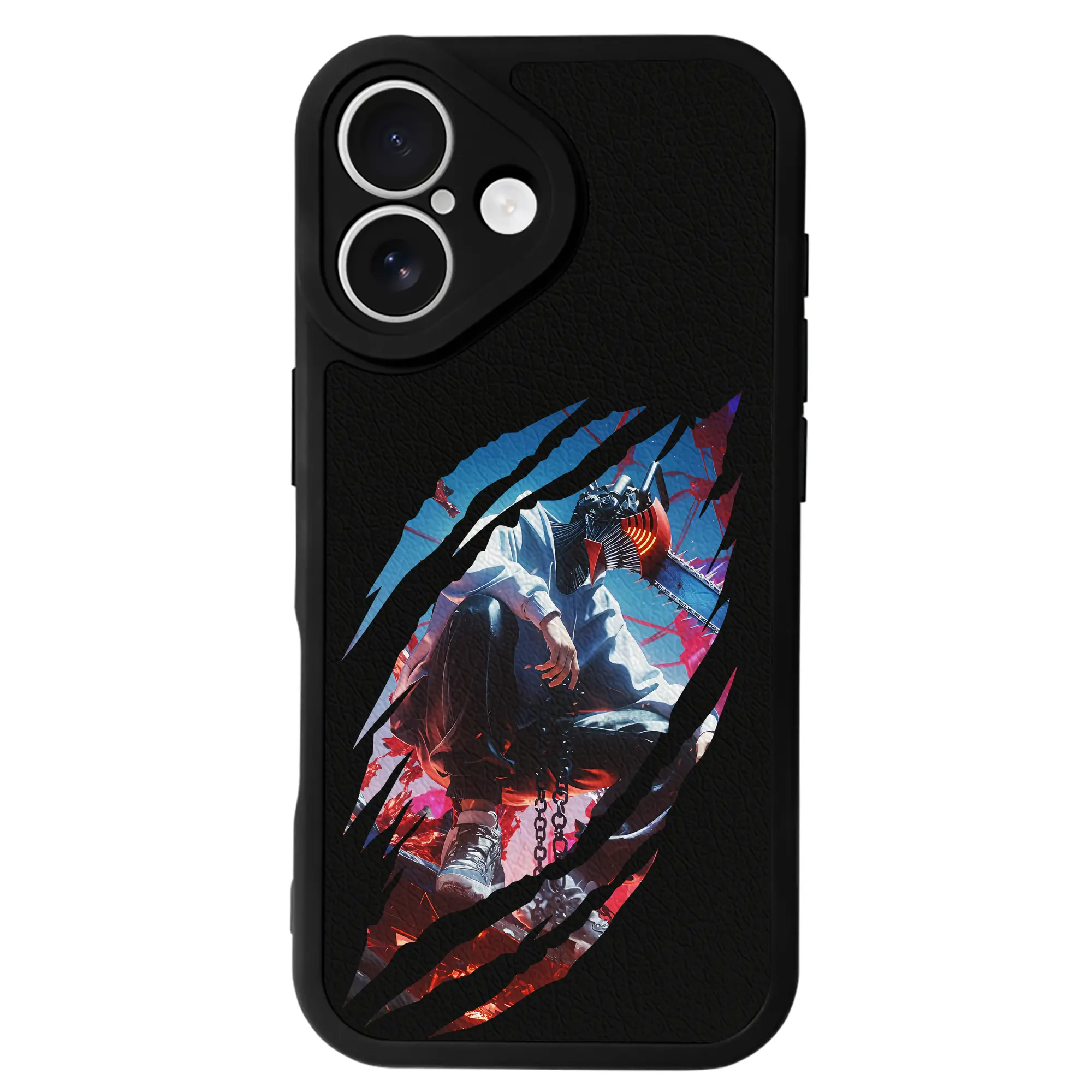 チェンソーマン グッズ,デンジ - IPhone 16シリーズ対応 ・ シリコンスマホケース ・ レザー調 ・ 高精度フィット ・ 耐衝撃 ・ ワイヤレス充電対応 ・ 精密カット